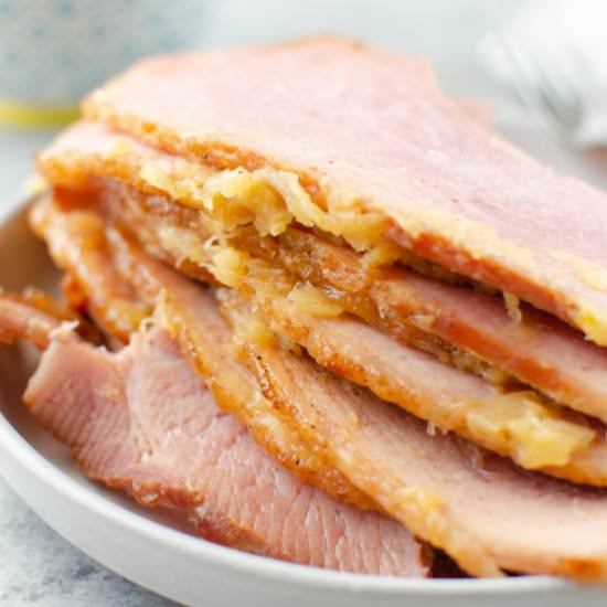 Pineapple Brown Sugar Glazed Ham - Recipe photo by fakeginger