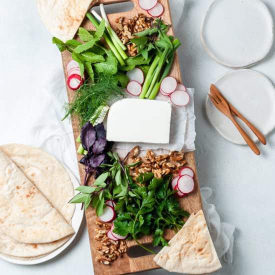 Sabzi Khordan (Feta Herb Platter) - Recipe photo by Mrs Jones Kitchen