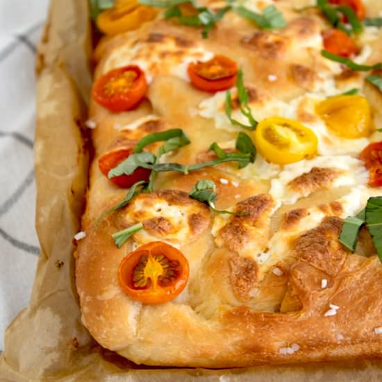 Caprese Focaccia Bread - Recipe photo by laughingspatula.com