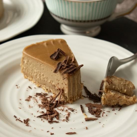 Espresso No-Bake Vegan Cheesecake - Recipe photo by TheHomeBakedVegan