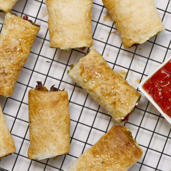 Vegan Sausage Rolls - Recipe photo by Plant Based Folk