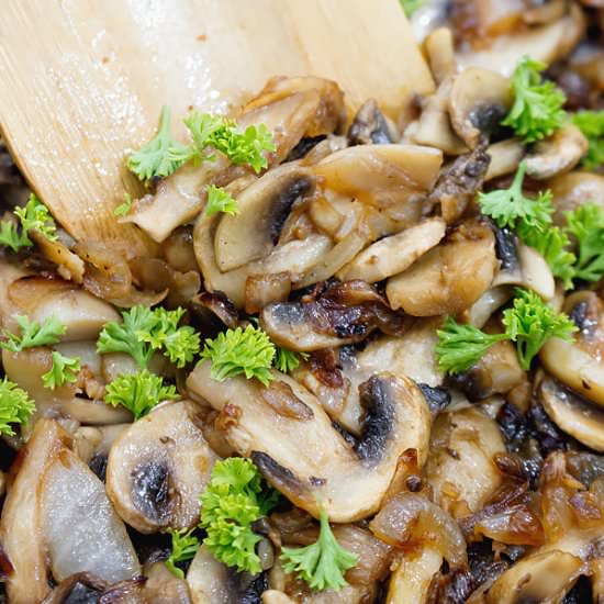 Butter Garlic Sauteed Mushrooms - Recipe photo by MasalaHerb