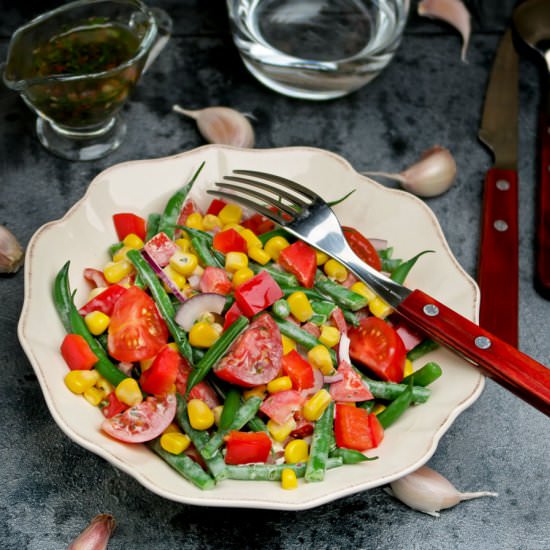 Salad with chimichurri dressing - Recipe photo by Culinaire bagage