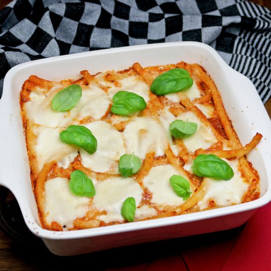 Pasta bake with mozzarella - Recipe photo by Culinaire bagage