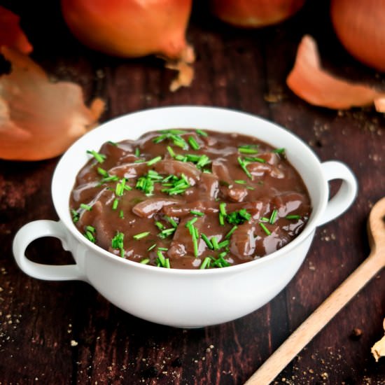 Red wine & onion gravy - Recipe photo by Culinaire bagage