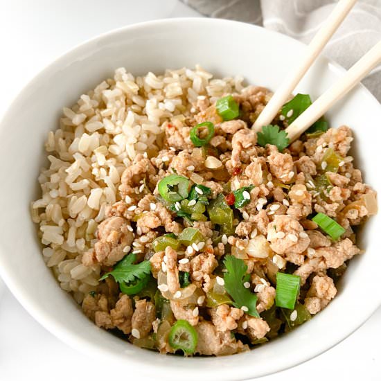 Spicy Asian Turkey Rice Bowls - Recipe photo by Sugarylogic
