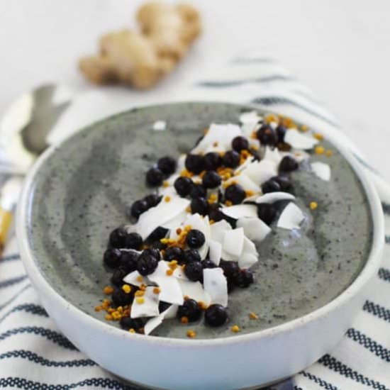 Almond Ginger Blueberry Bowl - Recipe photo by FitLiving Eats