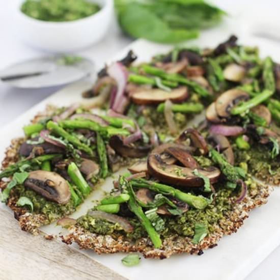 Clean Green Cauliflower Crust Pizza - Recipe photo by FitLiving Eats