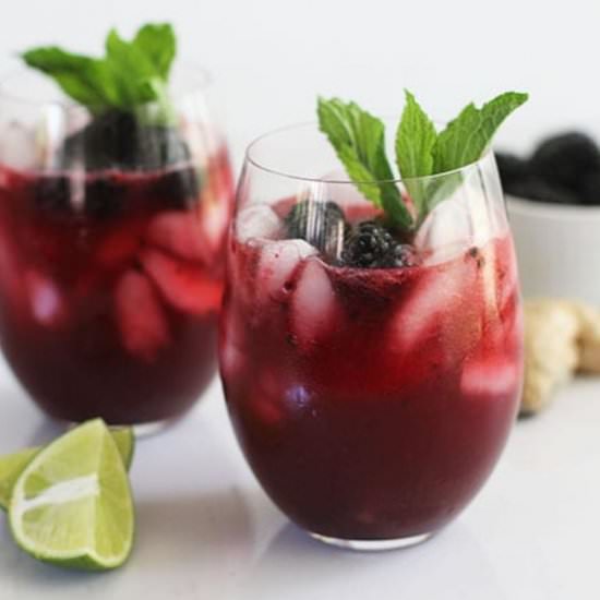 Blackberry Mint Moscow Mule - Recipe photo by FitLiving Eats