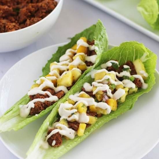Lentil Walnut Tacos with Salsa - Recipe photo by FitLiving Eats