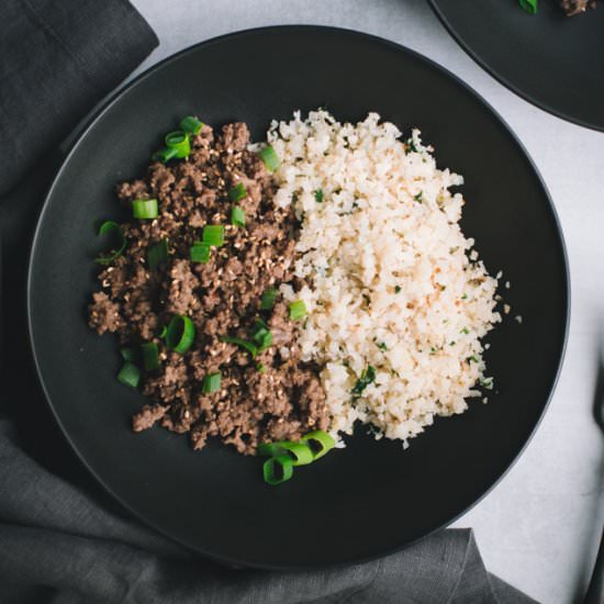 Korean Beef with Cauliflower Rice - Recipe photo by lesyaholzapfel