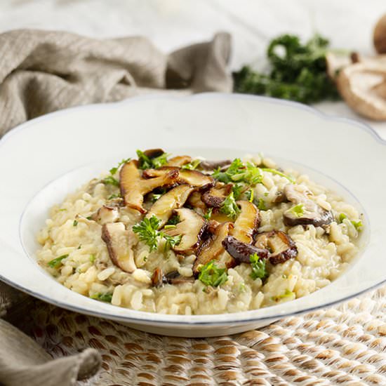 Three Mushroom Risotto - Recipe photo by Happyasayam