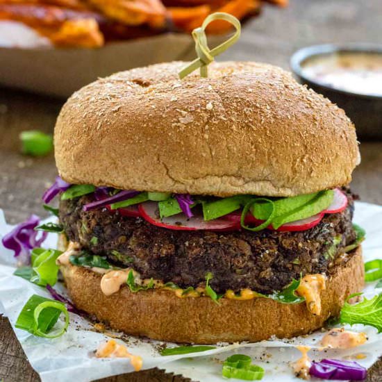 Black Bean Burgers (Veggie Burgers) - Recipe photo by Jessica Gavin