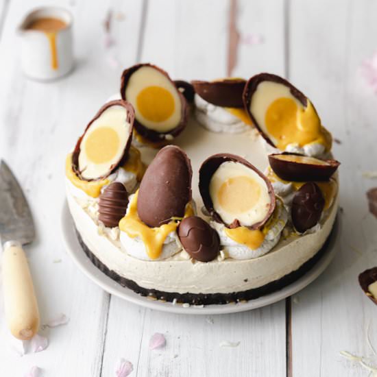 Vegan Creme Egg Cheesecake - Recipe photo by addictedtodates