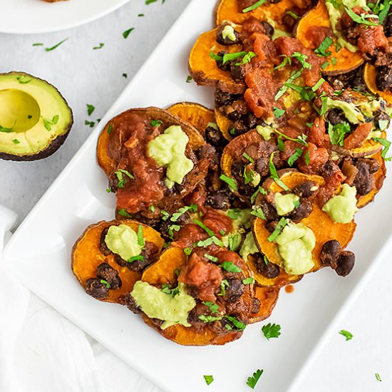 Black Bean Sweet Potato Nachos - Recipe photo by BitesOfWellness