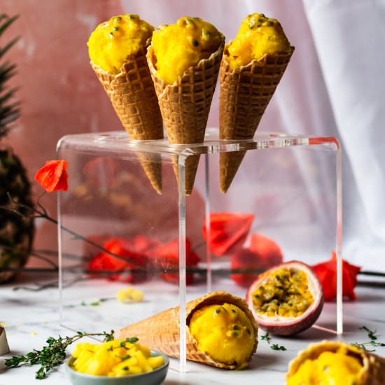 Mango, pineapple, turmeric sorbet - Recipe photo by AnushaLovesSpice