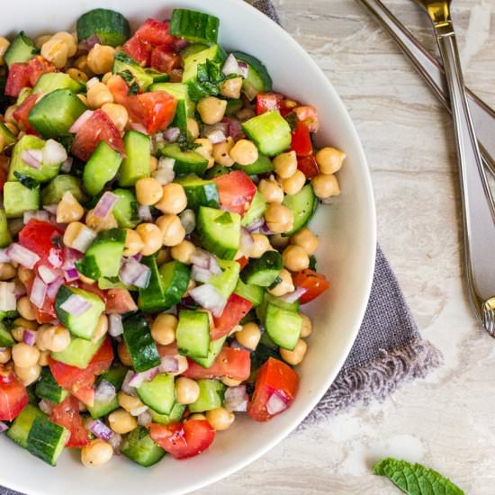 Shirazi Salad with Chickpeas - Recipe photo by Silk Road Recipes