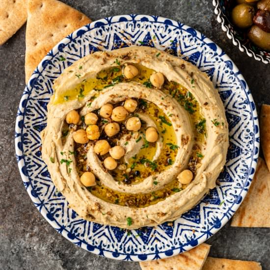 Mediterranean Hummus – Chickpea Dip - Recipe photo by Silk Road Recipes