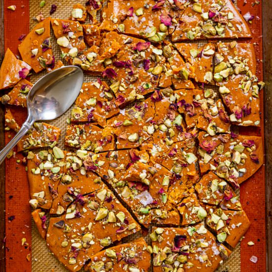 Persian Candy: Pistachio Brittle - Recipe photo by Silk Road Recipes