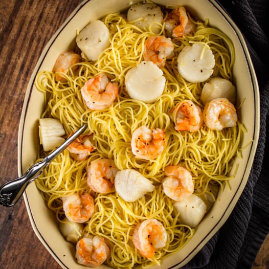 Jumbo Shrimp and Scallop Scampi - Recipe photo by SaporitoKitchen