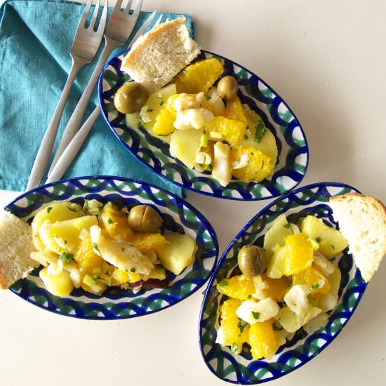 Salad with Potatoes, Oranges, Olive - Recipe photo by spainkitchen