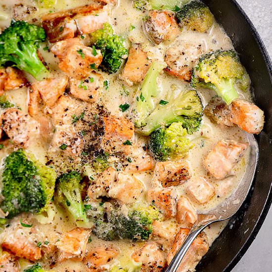 Salmon Alfredo - Recipe photo by Chefjar