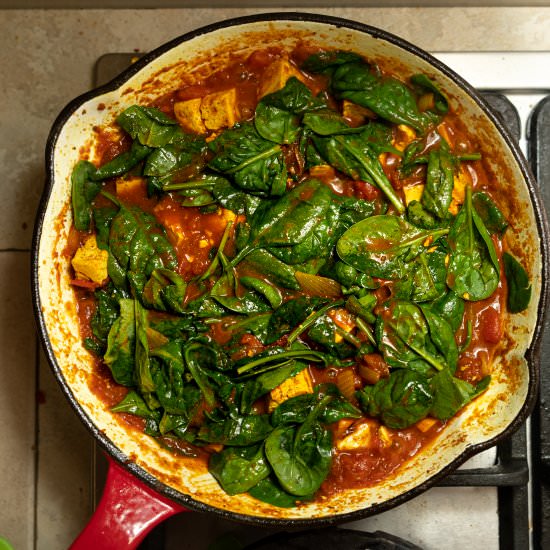 Quick Tofu and Tomato Curry - Recipe photo by Diabetic Vegan