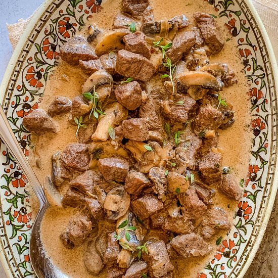 Beef Tips In Herb Pan Sauce - Recipe photo by NotEntirelyAverage