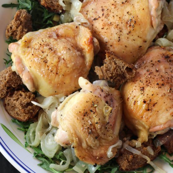 Chicken with onions and croutons - Recipe photo by Food Gal