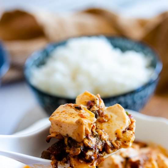 Vegan Mapo Tofu - Recipe photo by theflouredcamera