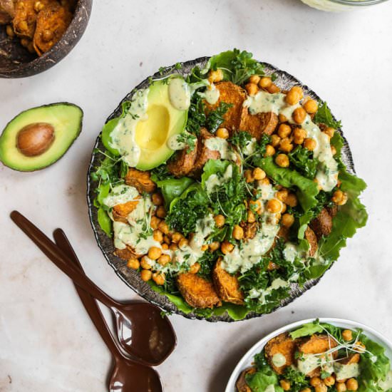 Tahini Sweet Potato Chickpea Salad - Recipe photo by cookingwithparita