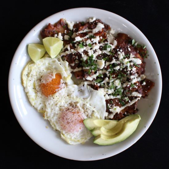 Chilaquiles: your new brunch fave - Recipe photo by The Buslife Kitchen