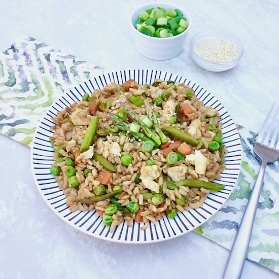 Asparagus Fried Brown Rice - Recipe photo by anothertablespoon