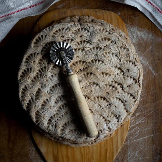 Rustic Barley Flatbread - Recipe photo by myvintagecooking
