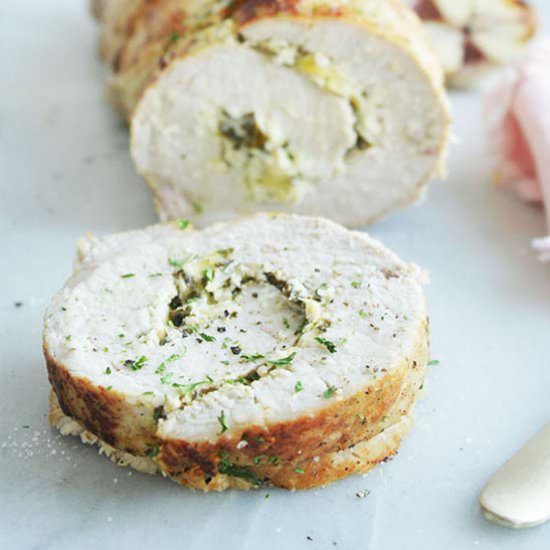Spinach Artichoke Stuffed Pork Loin - Recipe photo by sprinkledwalls