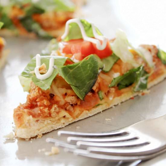 Skinny Flatbread Taco Pizzas - Recipe photo by bklynactivemama