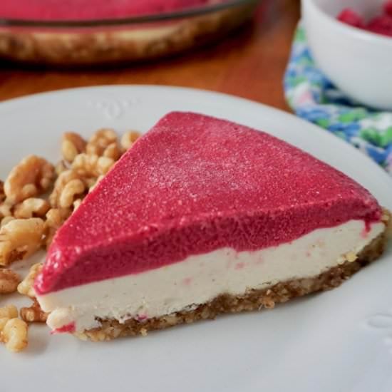 Vegan/GF/Paleo Raspberry Cheesecake - Recipe photo by plantedwithkatie