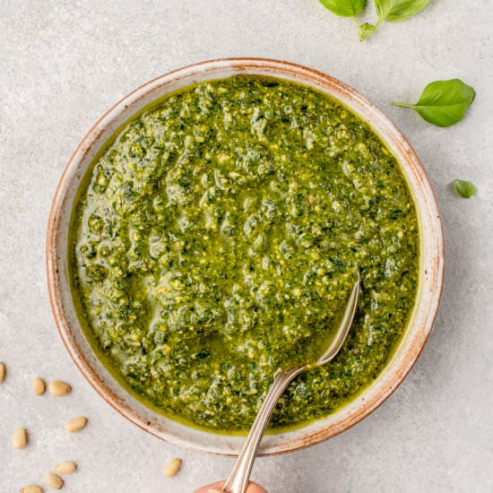 Basic Vegan Pesto - Recipe photo by sweetsimplevegan