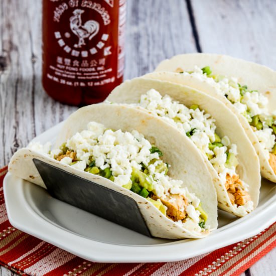 Instant Pot Sriracha Chicken Tacos - Recipe photo by kalynskitchen