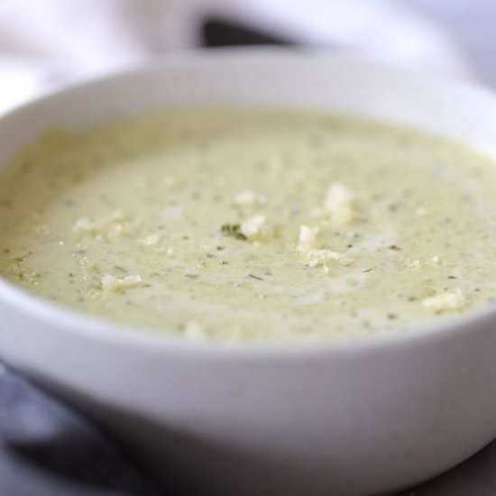Roasted Poblano Cheddar Soup - Recipe photo by lowcarbquick