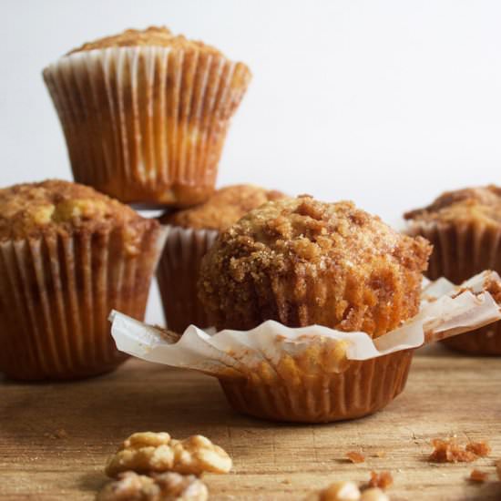 Apple Walnut Streusel Muffins - Recipe photo by camptopisaw