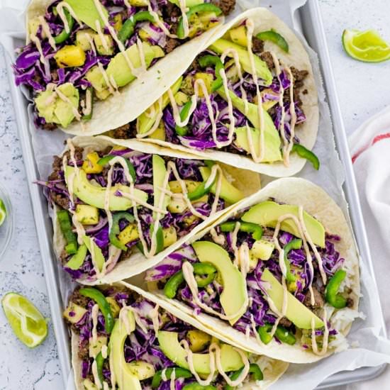 Spicy Caribbean Beef Tacos - Recipe photo by whippeditup
