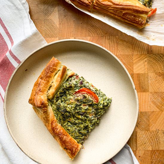 Vegan ricotta and spinach quiche - Recipe photo by recipesandplaces