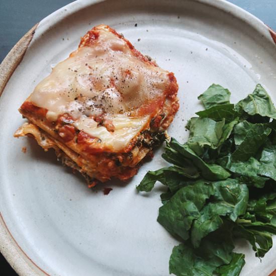 Vegan Lasagna Florentine - Recipe photo by karliecooksplants
