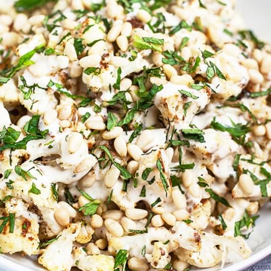 Mediterranean Roasted Cauliflower - Recipe photo by therusticfoodie