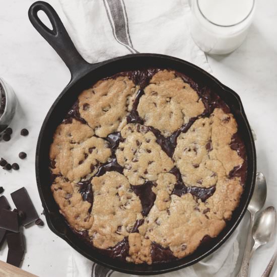 Chocolate Chip Skillet Brookie - Recipe photo by The Merrythought