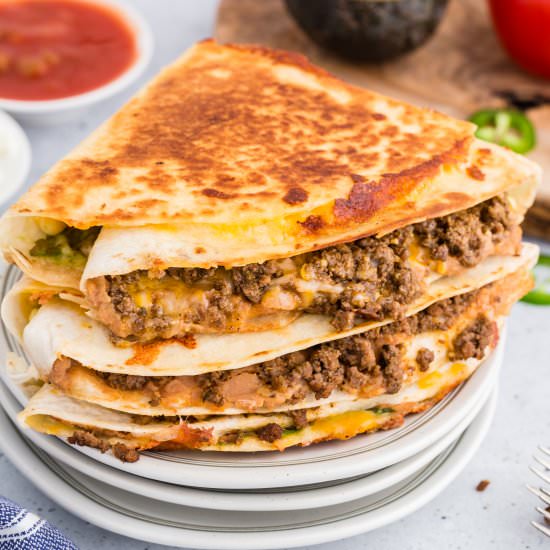 Tik Tok Famous Taco Quesadillas - Recipe photo by familyfreshmeals