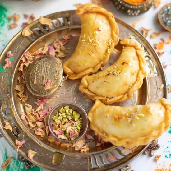 Mawa Gujiya - Recipe photo by pipingpotcurry