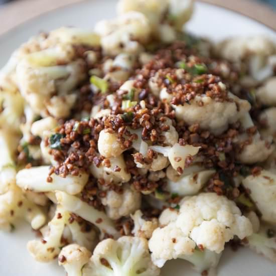 Cauliflower stir-fry with dou su - Recipe photo by foodmakesmehappy