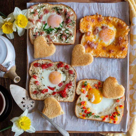 Baked Eggs in Toast - Recipe photo by Healthy World Cuisine